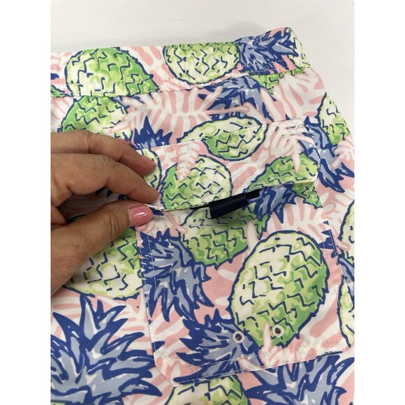 Vineyard Vines Mens Pineapple Print Pink Blue Green Swim Trunks Drawstring Sz Sm - Picture 4 of 8